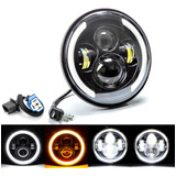 Faro H4 Led Redondo 7 Para Jeep Vocho Auto Moto Ojo De Ángel