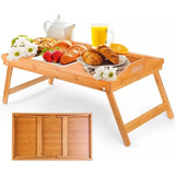 Bandeja Desayuno Mesa De Cama Plegable Madera Pino