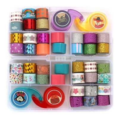 Estuche Cintas Adhesivas Washi Tape Decorativa Scrapbooking Color Mixto | MercadoLibre