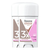 Kit 2 Desodorante Creme Rexona Clinical Fem Classic 96h 58g