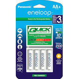 Cargador Rápido Panasonic Eneloop Con 4 Pilas Recargables,