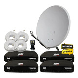 Kit 4 Receptor Digital Bedin Bs9900 + Antena / Lnbf Ku /cabo