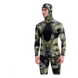 Roupa De Mergulho Pesca Sub Camuflada Capuz