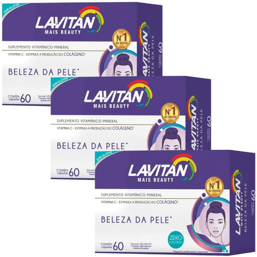 Lavitan Mais Beauty Kit Com 3 Un C/ 60 Caps Em Cada