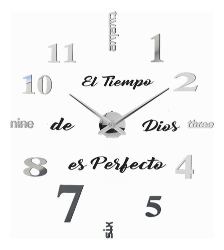 Reloj De Pared 3d Grande Tamaño 110 X 110cm Con Mensaje