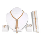 Conjunto De Collar, Pulsera, Anillo Y Aretes