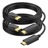 Cable Displayport A Hdmi 4k De 10 Pies, Paquete De 2 Cables