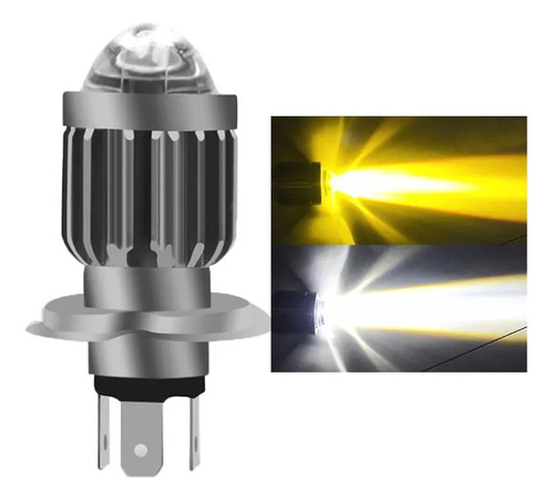 Cree Led Con Lupa Para Moto H4 / Hs1 Luz Blanca Y Ambar