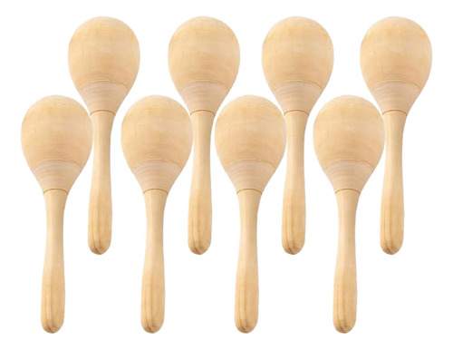 8 Maracas De Madera, Maracas Pintadas A Mano Con Sonido M