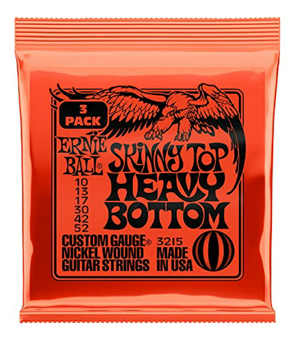 Cuerdas Guitarra Eléctrica Ernie Ball 10-52 Pack Triple.