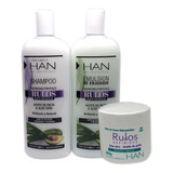 Kit Rulos Han Shampoo + Crema Enjuague + Baño Crema Apto 