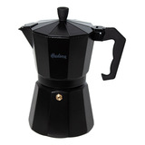 Cafetera Aluminio Hudson Negra 9 Pocillos Full Black