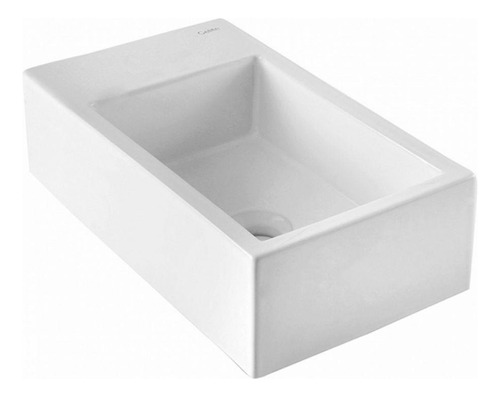 Cuba Apoio 44cmx25cm Com Mesa Basic Curve1 Celite Acabamento Alto Brilho Cor Branco