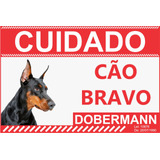 Cuidado Cão Bravo Dobermann Placa De Advertência