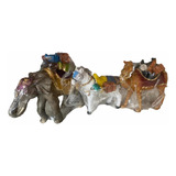 3 Animalitos Resina Nacimiento (elefante, Caballo Y Camello)