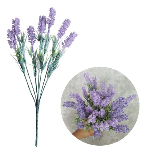  Kit 5 Lavanda Nevada Lilás Artificial Toque Real Decorativa