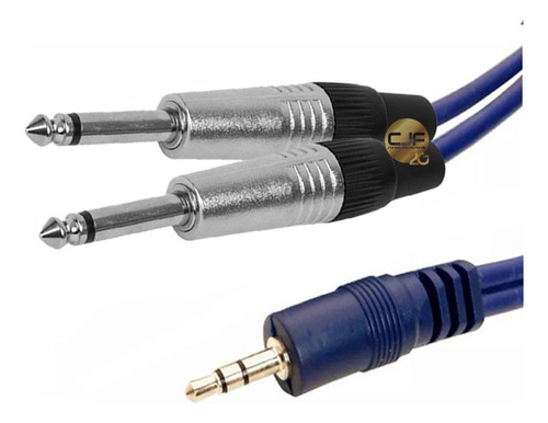 Cable Mini Plug 3.5 Stereo A 2 Plug 6.5 Mono Macho 2 Mt Cjf