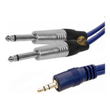 Cable Mini Plug 3.5 Stereo A 2 Plug 6.5 Mono Macho 2 Mt Cjf