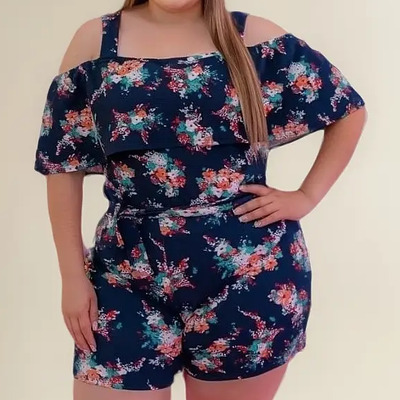 Jumper Floreado Curvy Sexy Color Negro | Envío gratis