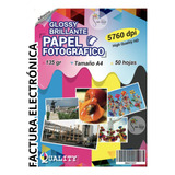 Papel Sticker Adhesivo Brillante X 50 Hojas X 5 Paquetes