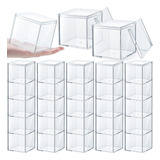 Yulejo 30 Cajas De Acrilico Transparente Con Tapa, Cubo Cuad
