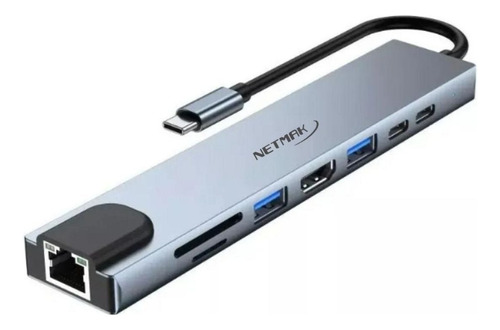 Adaptador Hub Usb C 8 En 1 Netmak