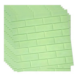 Lamina 3d Ladrillo Verde Claro Pack De 20