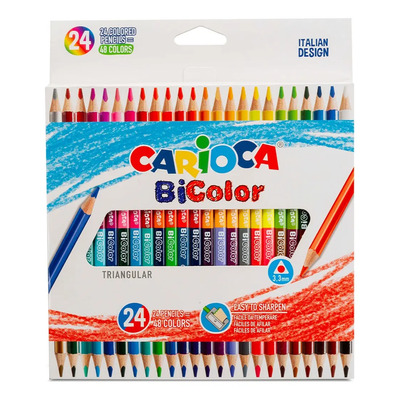 Lápices Bicolor Carioca 24 Pzas Doble Punta | MercadoLibre
