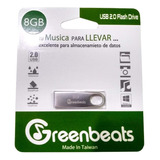 Memoria Usb Greenbeats 8gb 2.0 Flash Drive Metálica Color Gris