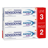 Pasta De Dentes Sensodyne Rápido Alívio & Proteção Duradoura  Em Creme  Sem Glúten Pacote X 3 270 G