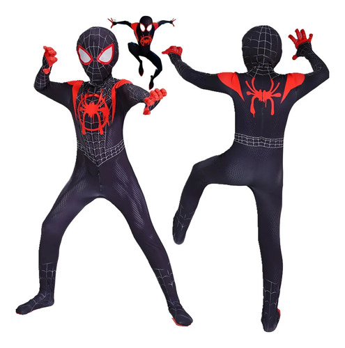 Metcuento Mono Disfraz Spiderman Miles Morales Traje Niño Cosplay Sudadera Hoodie Festa Halloween Navidad Año Nuevo Día Del Niño.