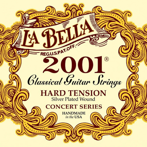 La Bella 2001 Hard Guit. Clasica Nylon Plata/transparente