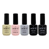 Kit X3 Esmaltes Color Meliné Gel On-off + 1 Base +1 Top Coat