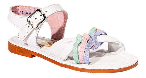 Sandalia Casual Kinder Niña Blanco Piel 6063