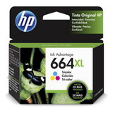 Cartucho De Tinta Hp 664xl Tricolor Original F6v30al