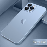 Capa Luxo Vidro Fosco Nanoglass Para iPhone 14 15 Pro Max  Cor Blue Sierra 13 Pro