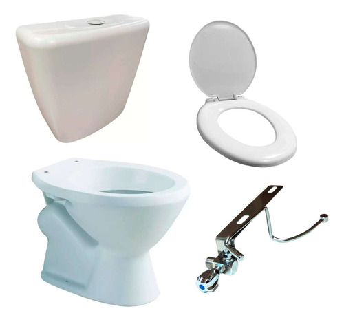 Combo Inodoro Ferrum Mochila Pvc Asiento Pvc + Bidet Mayo