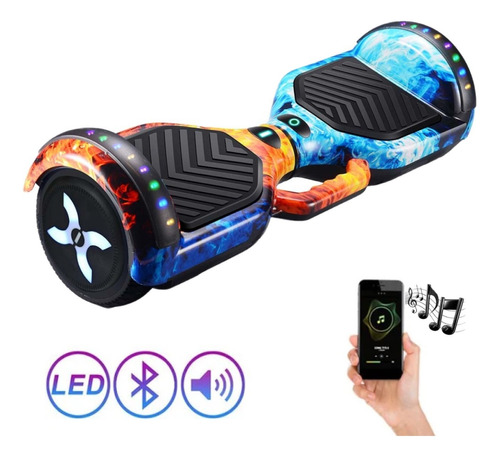 Hoverboard Skate Elétrico Bluetooth Led 6.5 Smart Balance