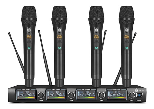 Winmix Skh400 Uhf Microfonos Inalambrico Profesional De Mano Color Negro