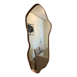 Espelho Orgânico Madeira Moldura Grande Lapidado 100x50 Cor Da Moldura Marrom