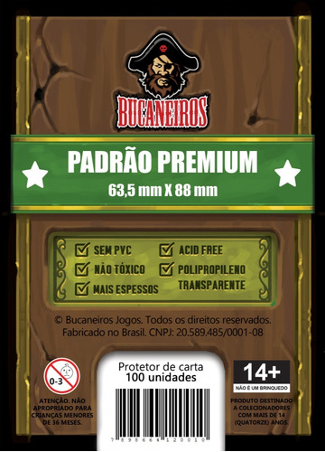 Sleeves Padrão Premium Bucaneiros 63,5 X 88 Pokemon Magic