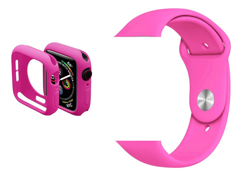 Protector Y Correa Para Apple Watch 44 Mm Color Rosa B.