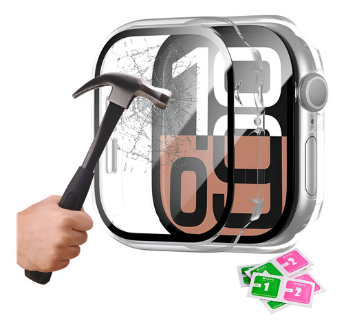 Case Cristal Templado Para Apple Watch Serie 11/10 2pcs