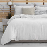 Funda Para Duvet Queen Size + Fundas Micro-luxe Esquimal Color Blanco Diseño De La Tela Lisa