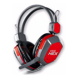 Auriculares Gamer Microfono Pc Noga Stormer St Hex Headset Color Rojo