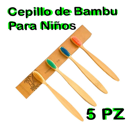 Cepillo Dientes Ecológico De Bambú Biodegradable Niños