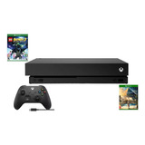 Microsoft Xbox One X 1tb Standard Cor  Preto Com Brinde Jogos Físico Exposicao