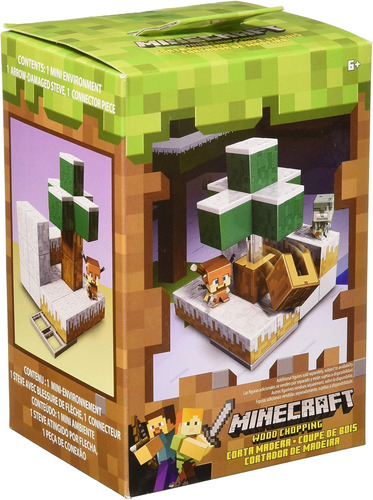 Mattel Minecraft Mini Figura Ambiente Plazo De Madera Choppi