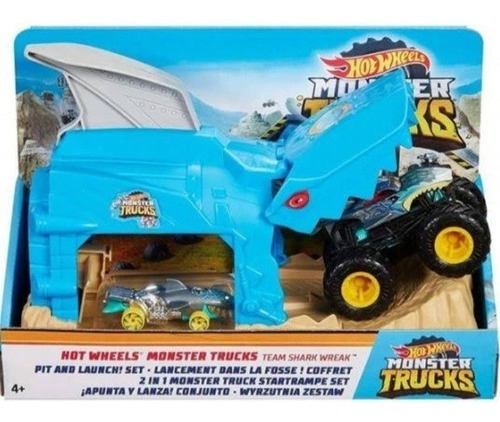 Lanzador Set Pista Hut Wheels Tiburón New Monster Trucks