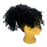 Coque Orgânico Afro Puff Cacheado C/ Franja 25cm Adere Creme